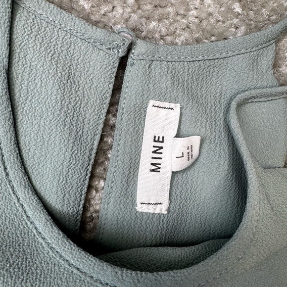 mine Sage Green Scalloped Hem Tank Top - Picture 2 of 4